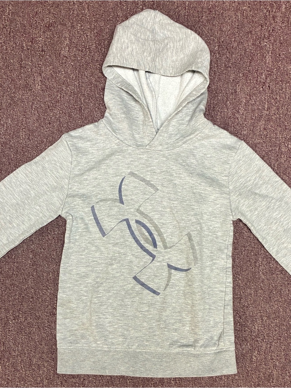 Under Armour Light Gray Kids' Hooded Sweatshirt with Logo